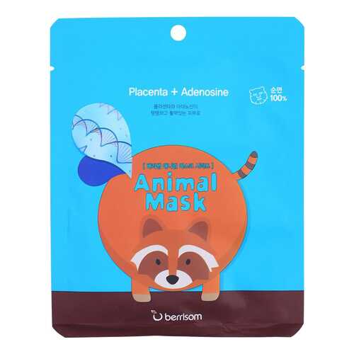 Маска для лица berrisom Animal Mask Placenta+Adenosine - Racoon 25 мл в L’Occitane