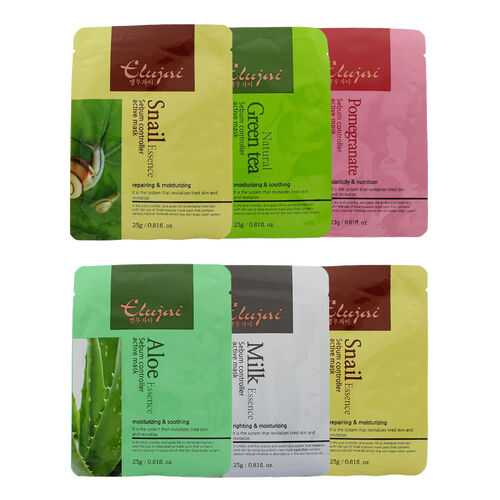 Набор тканевых масок Elujai Snail (2шт.), Green Tea, Pomegranate, Milk, Aloe в L’Occitane